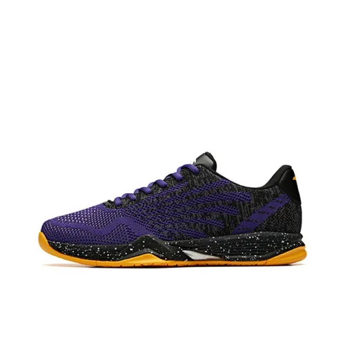 ANTA Vintage Basketball Shoes Men Low-Top Lakers Purple/Black/Orange