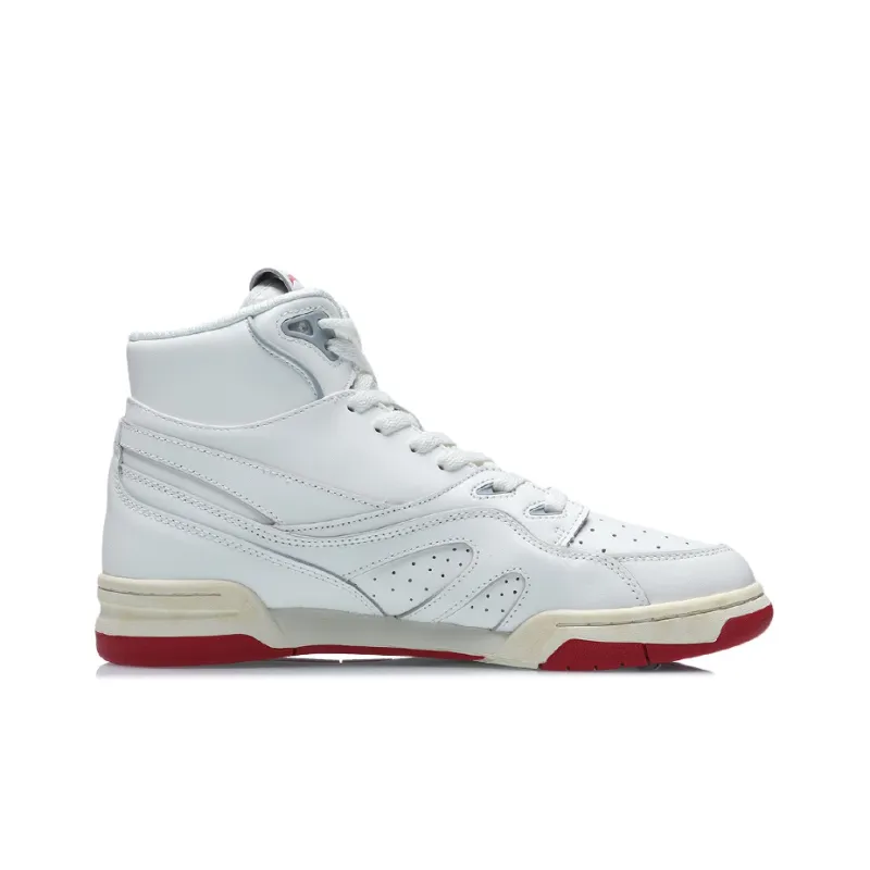 LiNing 937 Vintage Basketball Shoes Unisex High Top Ecru-1