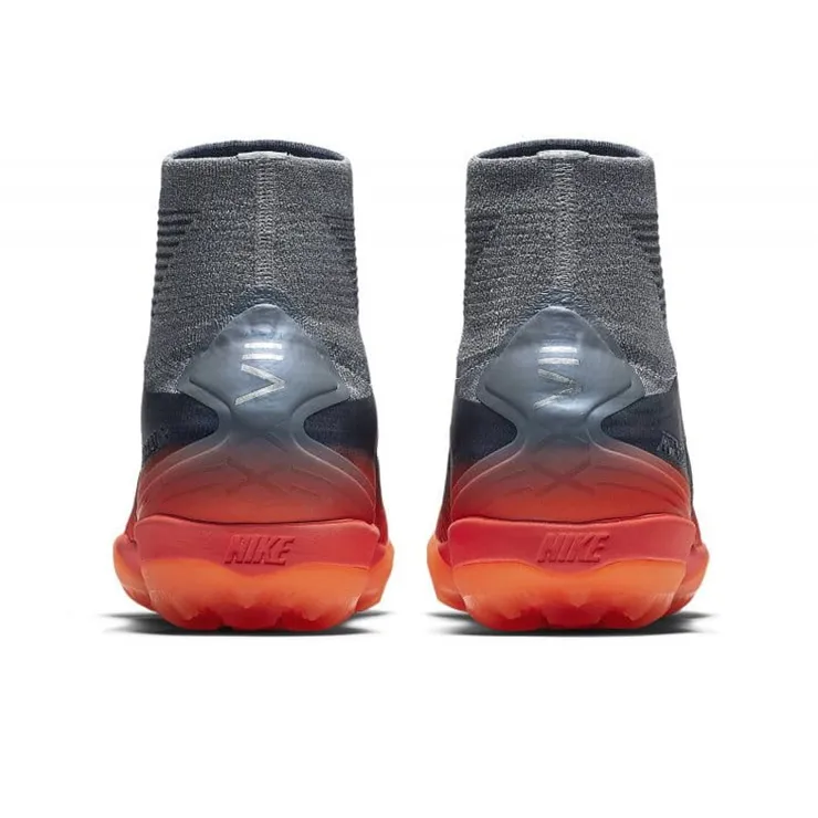 Nike Mercurialx Proximo 2 TF Rubber Broken Studs Cushioning Anti-Slip And Wear-Resistant Soccer Shoes Men's Gray Orange-4