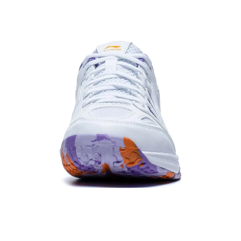 LiNing Ace Anti Slip Wear Resistant Low Top Badminton Shoes Women's White Purple-4