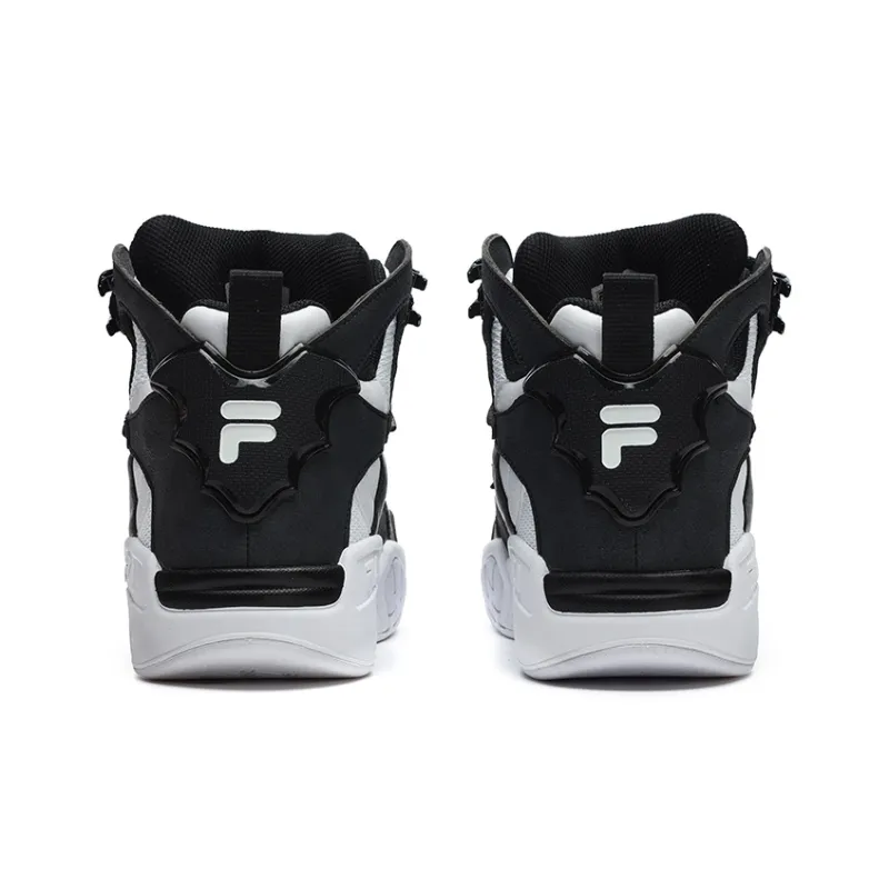 FILA FUSION DESPERADO Fugitive Anti Slip Wear Resistant Mid Top Vintage Basketball Shoes Men's FILA White Black-3