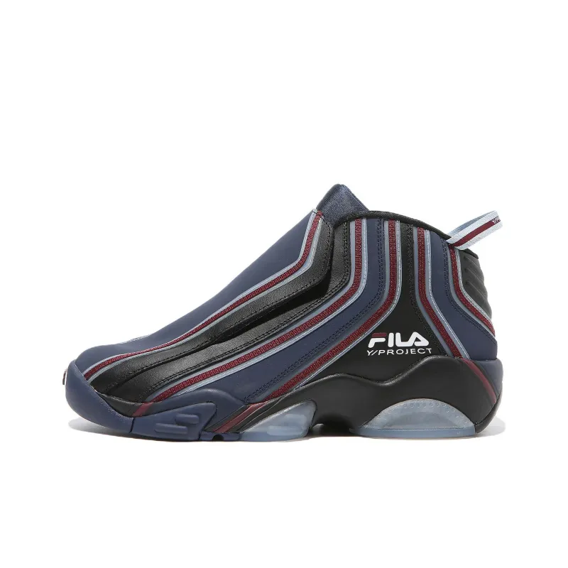 Y/project X FILA Stackhouse 2 Vintage Basketball Shoes Unisex High Top Black/Blue/Red-0