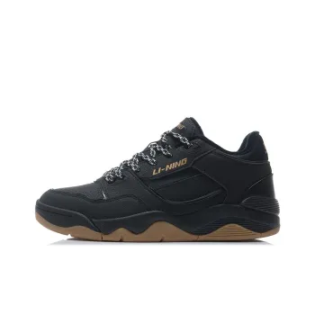 LiNing Retro 80s Cushioning, Slip Resistant, And Abrasion Resistant Low Top Vintage Basketball Shoes Men's Black Brown