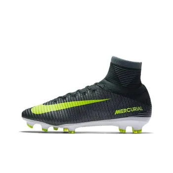 Nike Mercurial Superfly 5 FG Rubber Long Studs Cushioning Anti Slip And Wear Resistant Soccer Shoes Men's Black Green