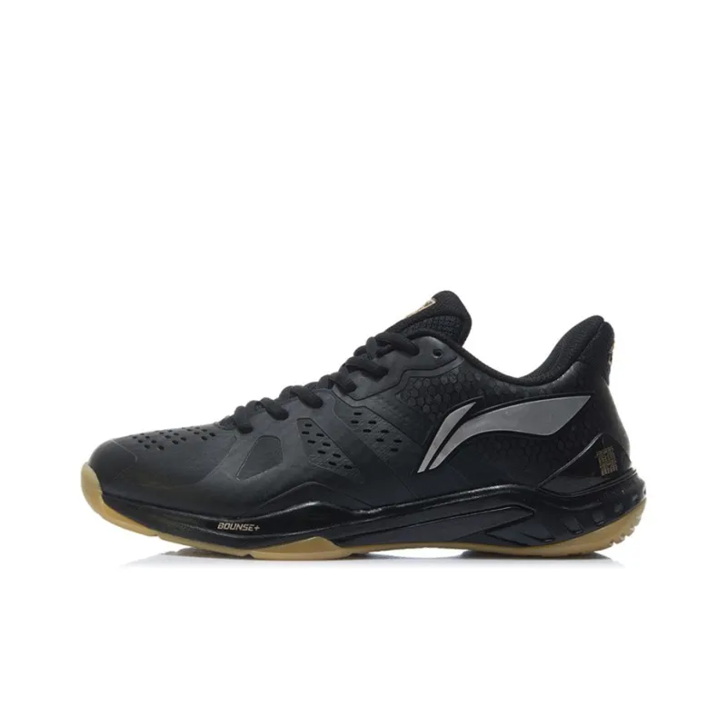 LiNing Cloud Thunder Cushioned Slip Resistant Abrasion Resistant Badminton Shoes Men's Black-0