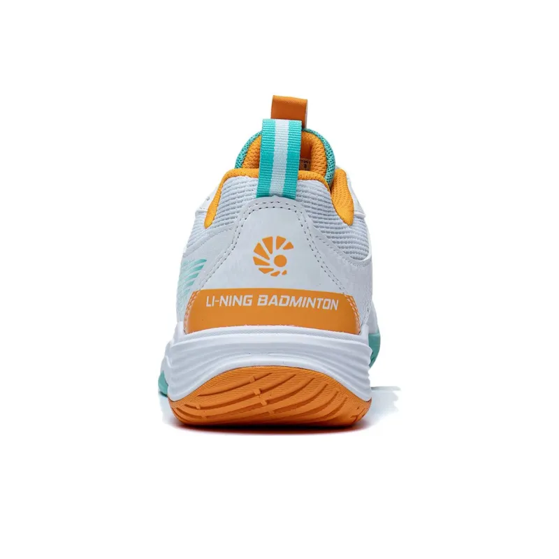 LINING Ace Badminton Shoes Unisex Low Top White/Green/Orange-5