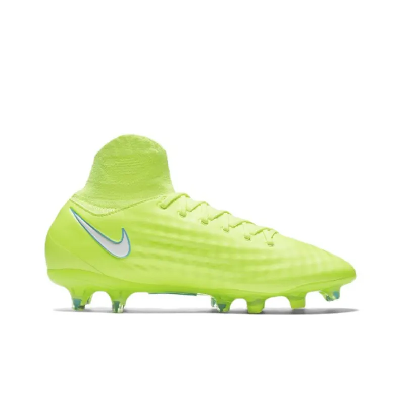 Nike FG Rubber Long Studs Cushioning Anti Slip And Wear Resistant Soccer Shoes Men's Neon Yellow-1