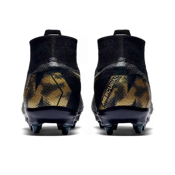 Nike Mercurial Superfly 6 Soccer Shoes Men Mid Top Black/Gold-4
