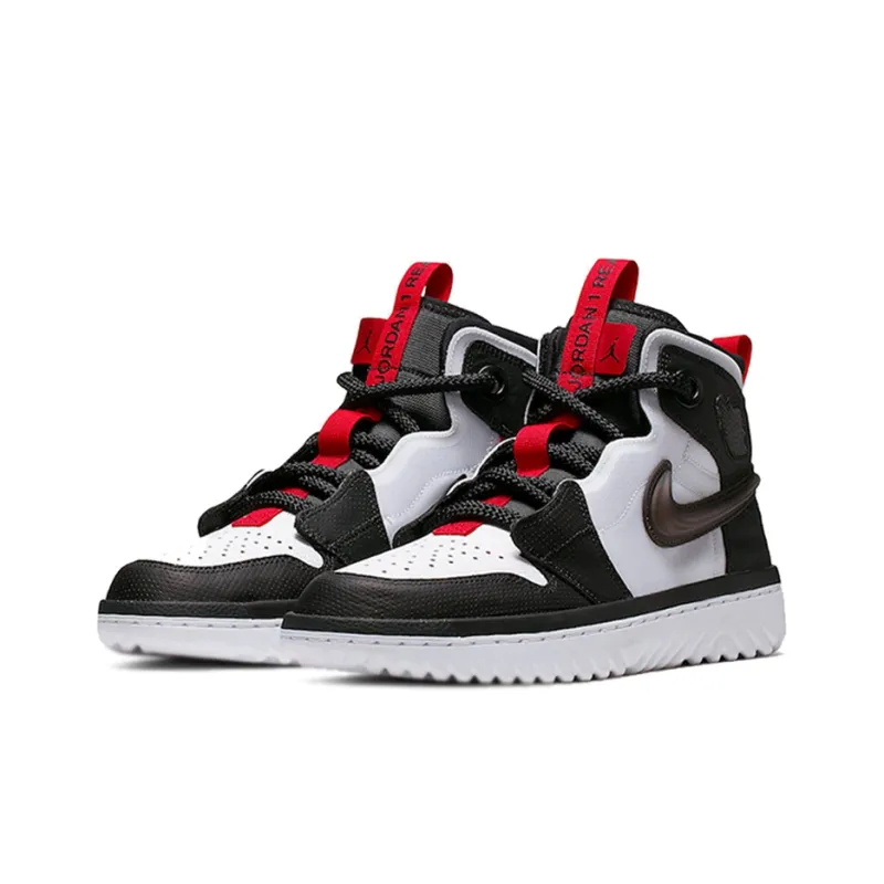 Jordan 1 High React Black White Gym Red-2