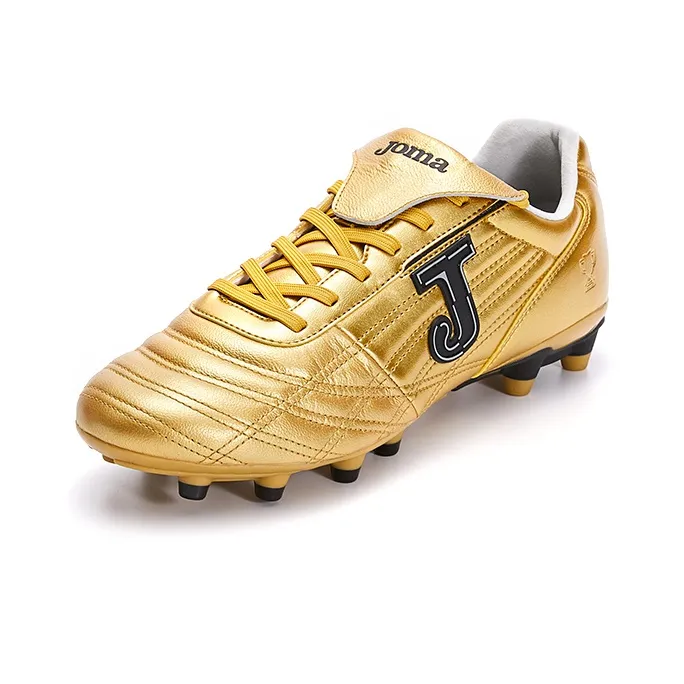 Joma FG Rubber Long Studs Anti Slip Wear Resistant Soccer Shoes Women's Crimson Gold-2