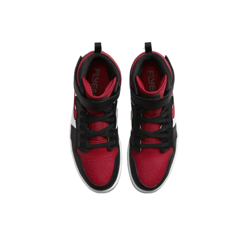 Jordan 1 High FlyEase Black White Fire Red-3
