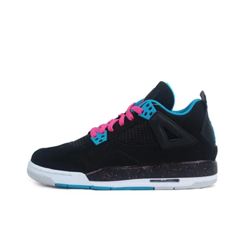 Jordan 4 Retro Black Vivid Pink Dynamic Blue GS-0