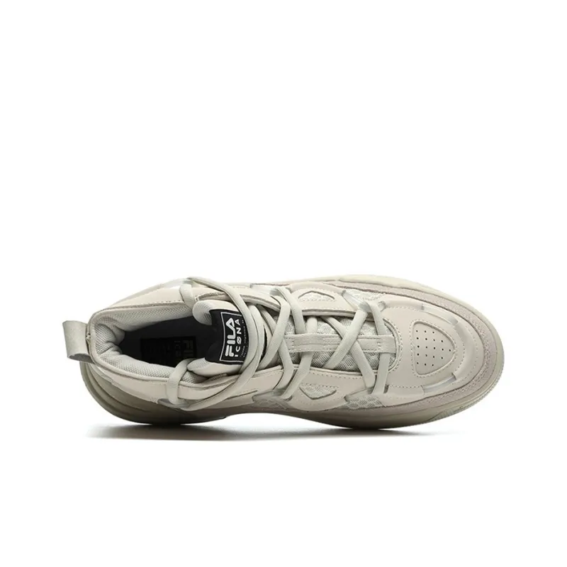 FILA High Top Retro Basketball Shoes Gray-4