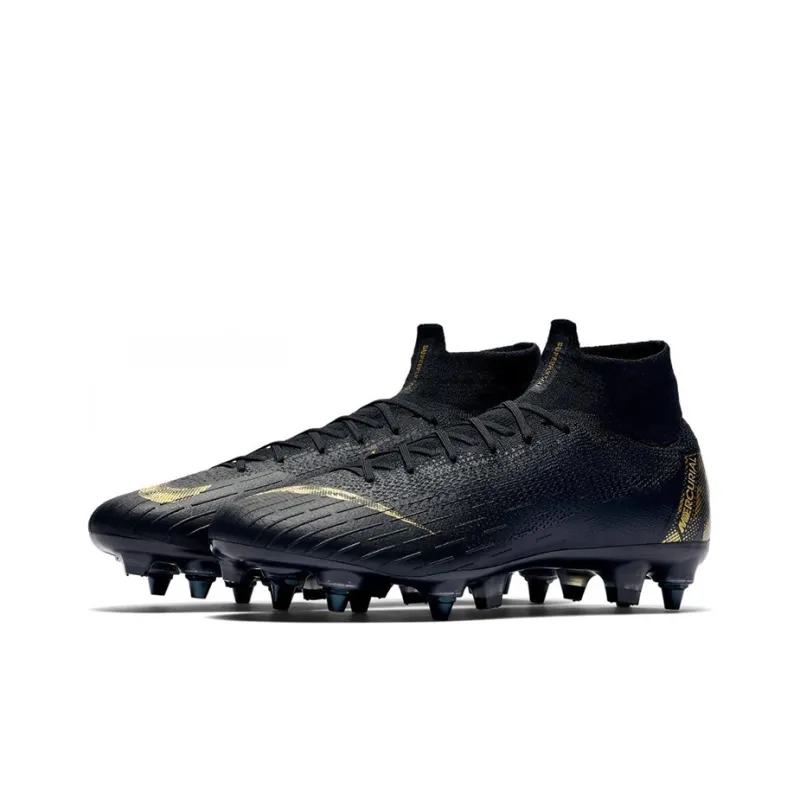 Nike Mercurial Superfly 6 Soccer Shoes Men Mid Top Black/Gold-2
