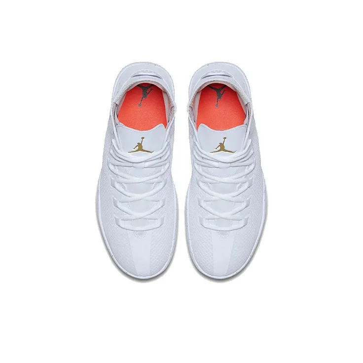 Jordan Reveal Cushioning, Slip Resistant, And Abrasion Resistant Mid Top Vintage Basketball Shoes Unisex White Gold-2