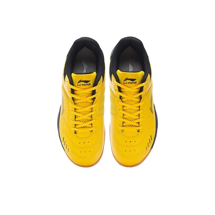 LiNing Cushioning Breathable Abrasion Resistant Slip Resistant Low Top Badminton Shoes Men's Yellow-3