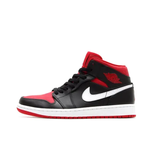 Jordan 1 Mid Black Gym Red White