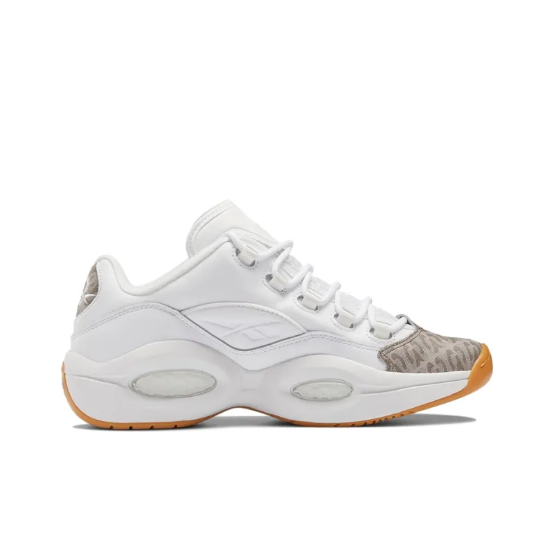 Reebok Question Low Top Vintage Basketball Shoes Men's White Brown-1