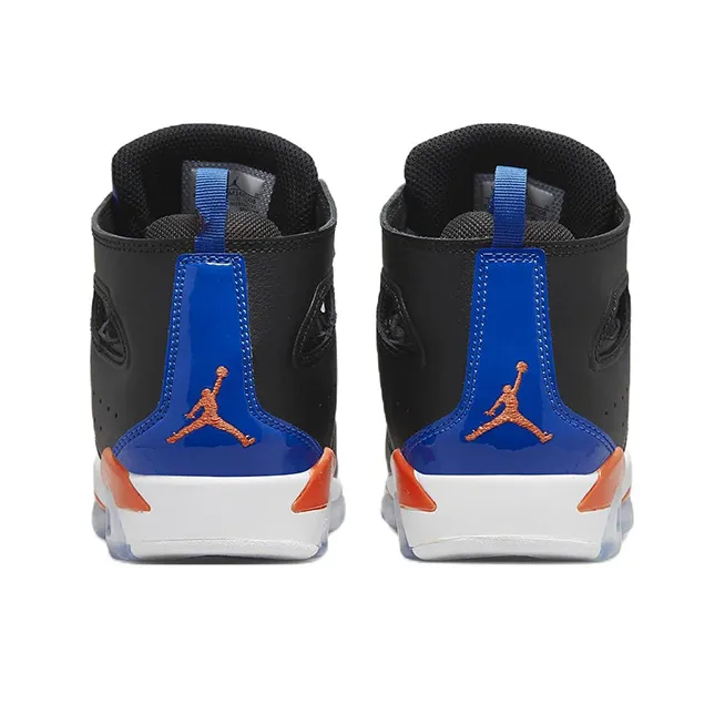 Jordan Flight Club 91 Cushioning Anti-Slip And Wear-Resistant Mid-Top Vintage Basketball Shoes GS Black Blue Orange-4