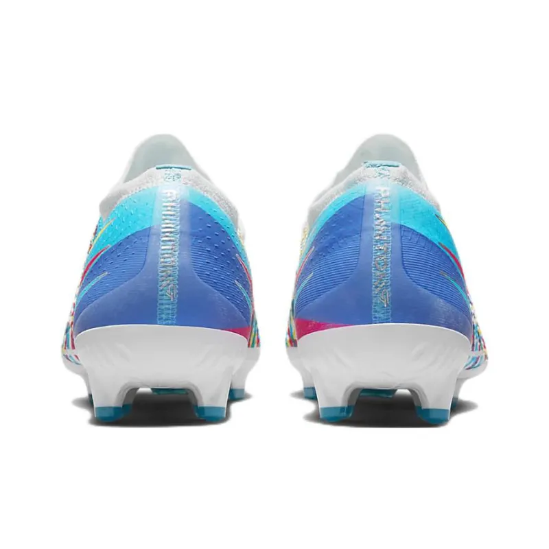 Nike Phantom GT Pro 3D FG Cushioned Slip-Resistant Lightweight Hard Court Soccer Shoes White Blue Yellow-4