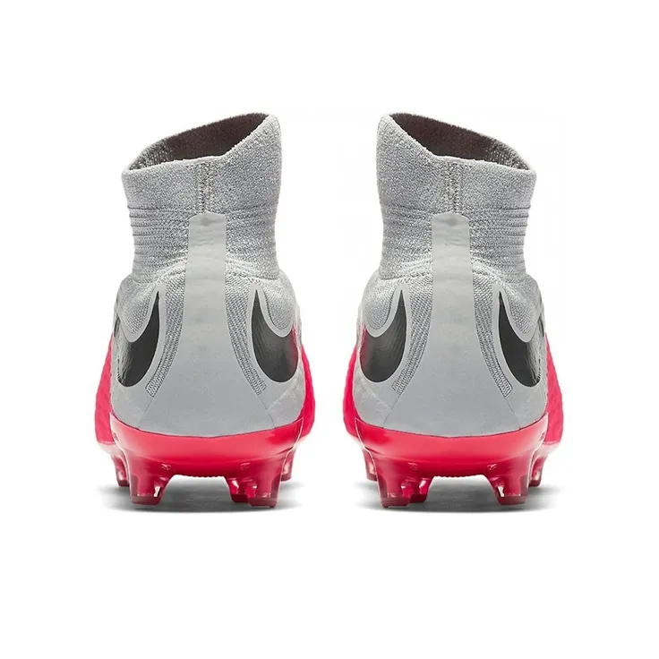 Nike Hypervenom Phelon AG Rubber Short Studs Artificial Ground Anti Slip Wear Resistant Soccer Shoes Men's Red Gray-4