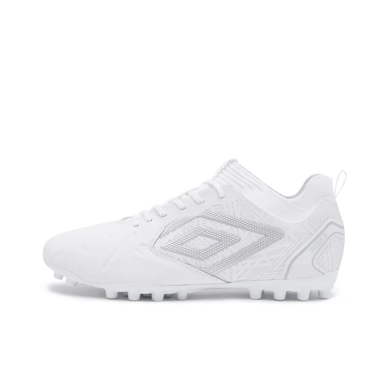 Umbro AG Rubber Short Studs Wear-Resistant Support Balance Impact-Resistant Soccer Shoes Men's White Silver-0
