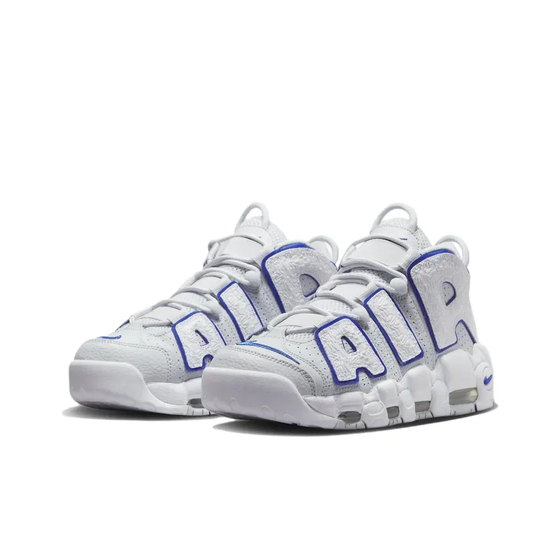 Nike Air More Uptempo Embossed White Royal Blue-2
