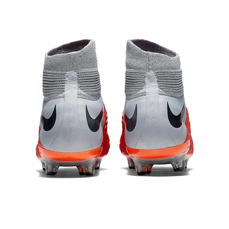 Nike AG Rubber Short Studs Cushioning Anti Slip And Wear Resistant Soccer Shoes Men's Orange Gray-3