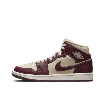 JORDAN 1 Mid Se Split Beach Cherrywood Red Women's