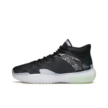 Anta Basketball Collection Cushioning Anti Slip And Wear Resistant Mid Top Vintage Basketball Shoes Men's Black Gray