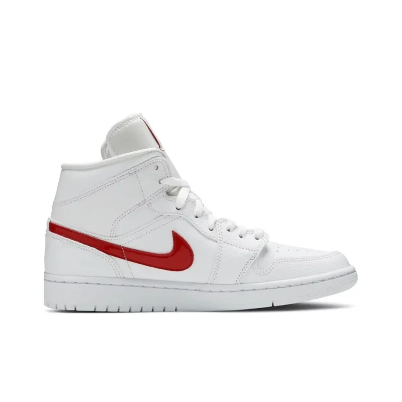 Jordan 1 Mid White University Red Women's-1