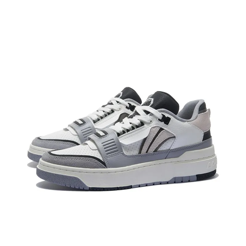 LiNing Rookie Cushioning Anti Slip And Wear Resistant Coverage Support Low Top Vintage Basketball Shoes Gray-2