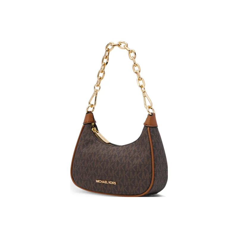 MICHAEL KORS Canvas With Leather Clutch Handbag Shoulder Bag Women's Brown-1