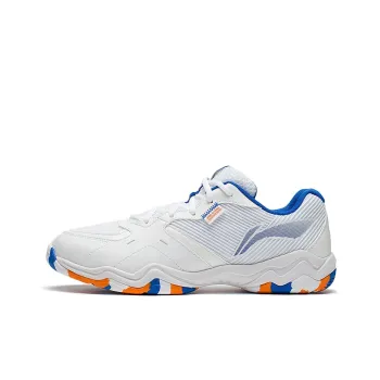 LiNing Sound Waves 2 Generations Cushioned Slip Resistant Abrasion Resistant Low Top Badminton Shoes Unisex White Blue