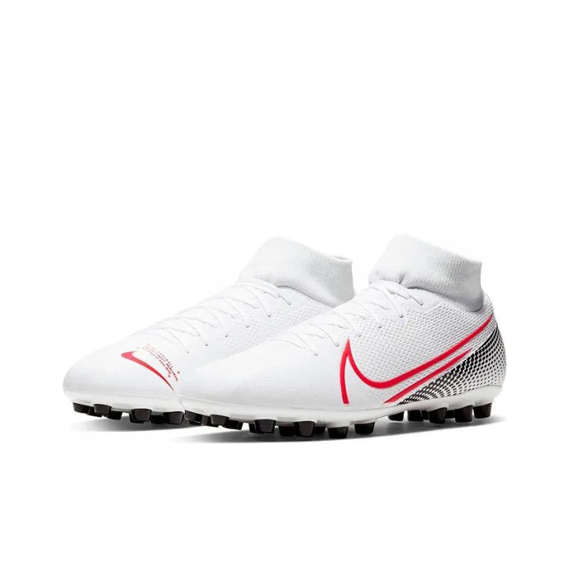 Nike Mercurial Superfly 7 Soccer Shoes Men Mid-Top White/Red-2