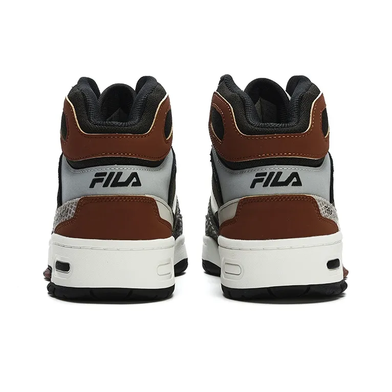 FILA FUSION Teratach Vintage Basketball Shoes Men Mid Top Night Olive/Bright White/Black/Brown-3