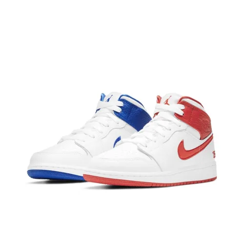 JORDAN Air Eclipse jordan 1 Vintage Basketball Shoes Men Mid Top White/Red/Blue