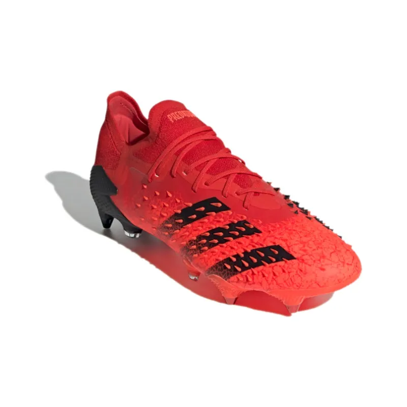 Adidas Predator Freak.1 Soft Ground Boots Slip Resistant Soccer Shoes Men's Red Black-2