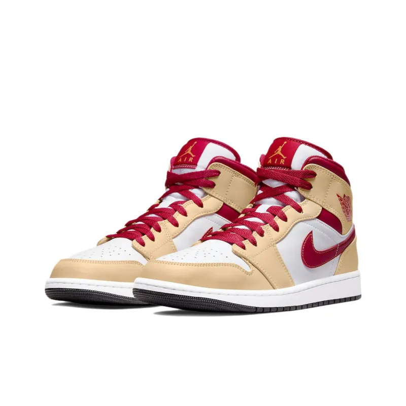 Jordan 1 Mid Light Curry Cardinal-2