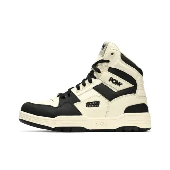 PONY Cushioning Wear Resistant High Top Basketball Shoes Unisex Black Beige