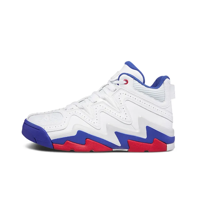 Kappa Cushioned Slip Resistant Mid Top Vintage Basketball Shoes Men's White Blue-0
