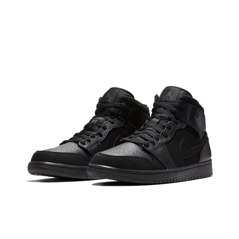 Jordan 1 Mid Black Dark Smoke Grey-2