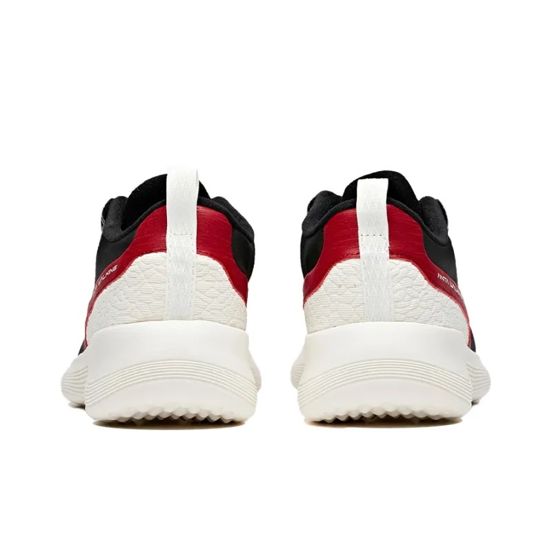 ANTA Training Shoes Men Low Top Black/Ivory White/Sports Style Red-3