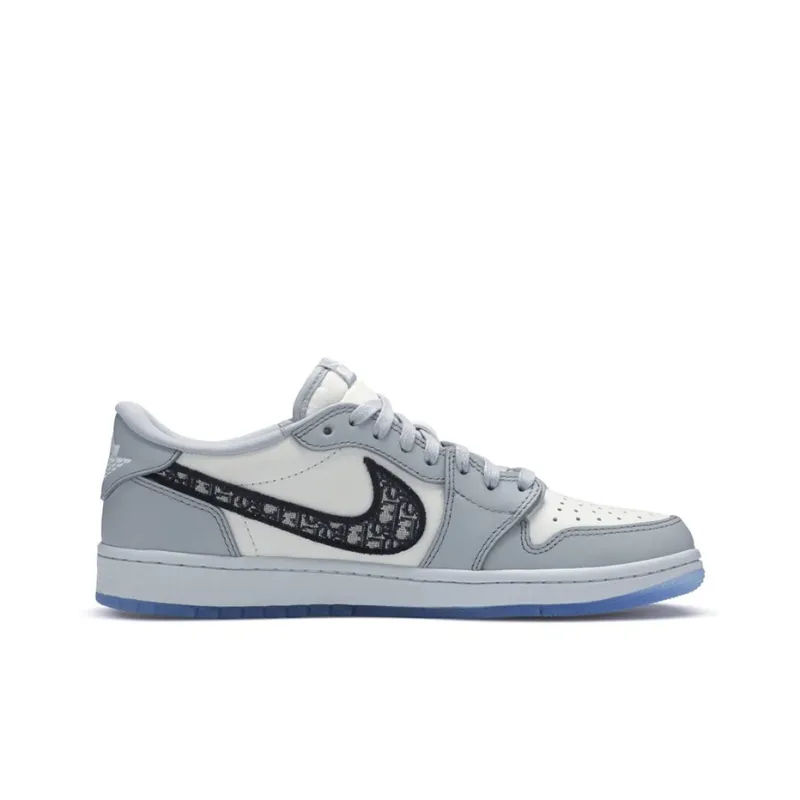 JORDAN 1 Low X Dior 'White Grey'-1