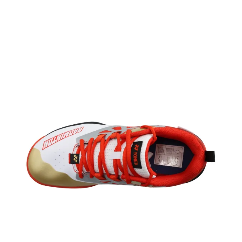 YONEX Badminton Shoes Men Low Top White Red-2