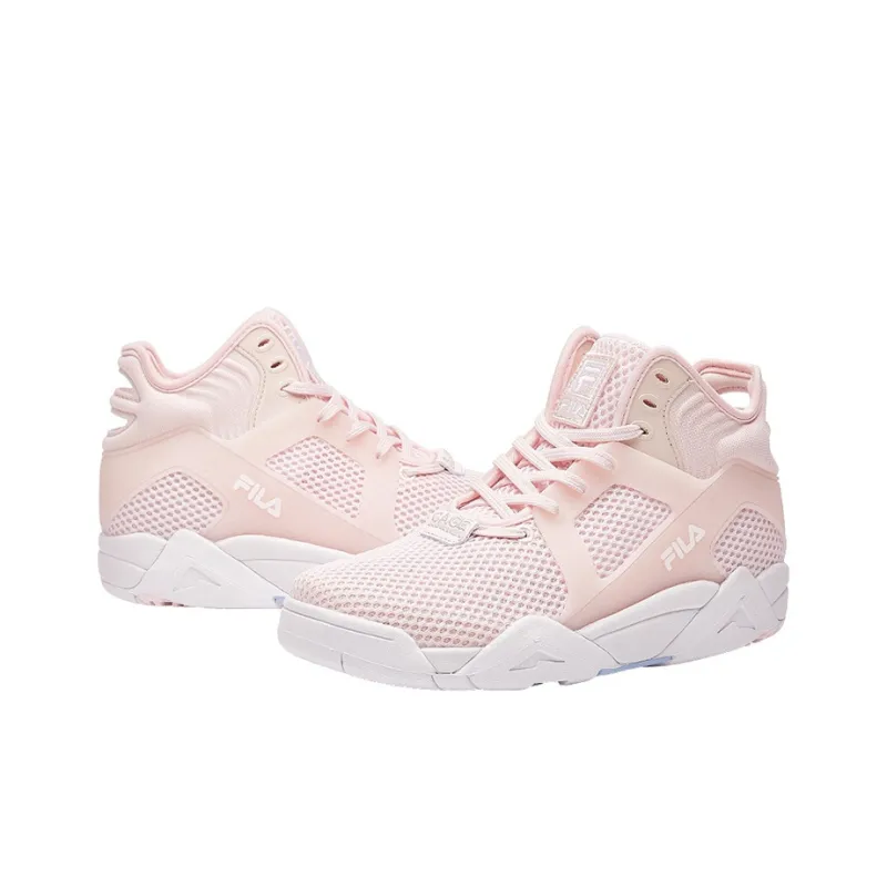FILA Cage Vintage Basketball Shoes Women's High Top Misty Soft Pink-3