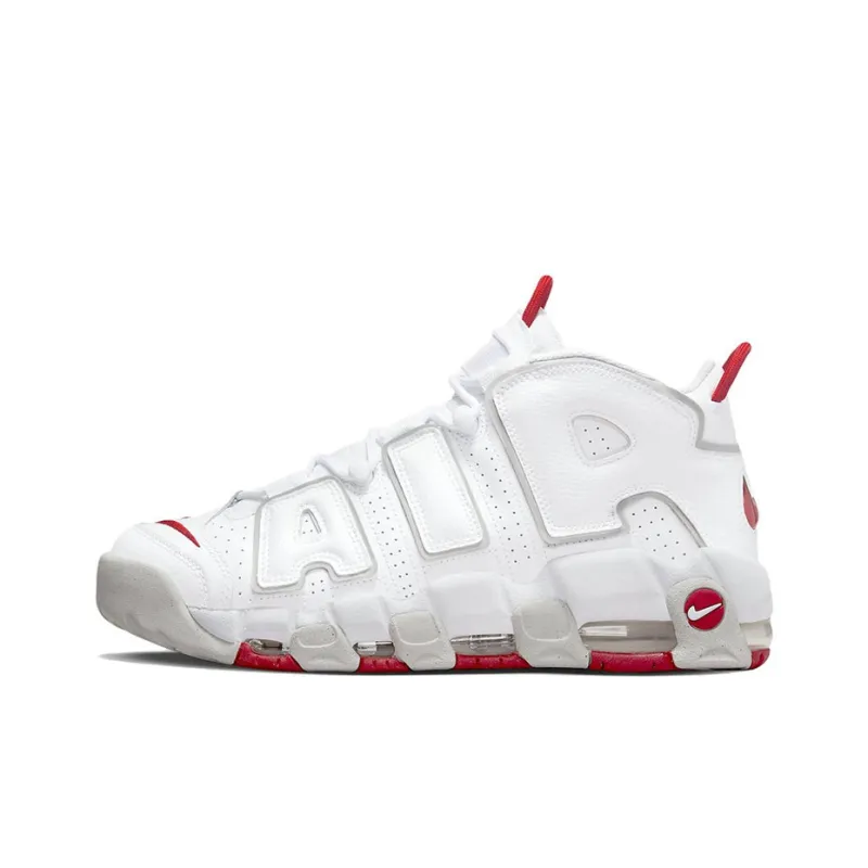 Nike Air More Uptempo 96 White Grey Fog University Red-0