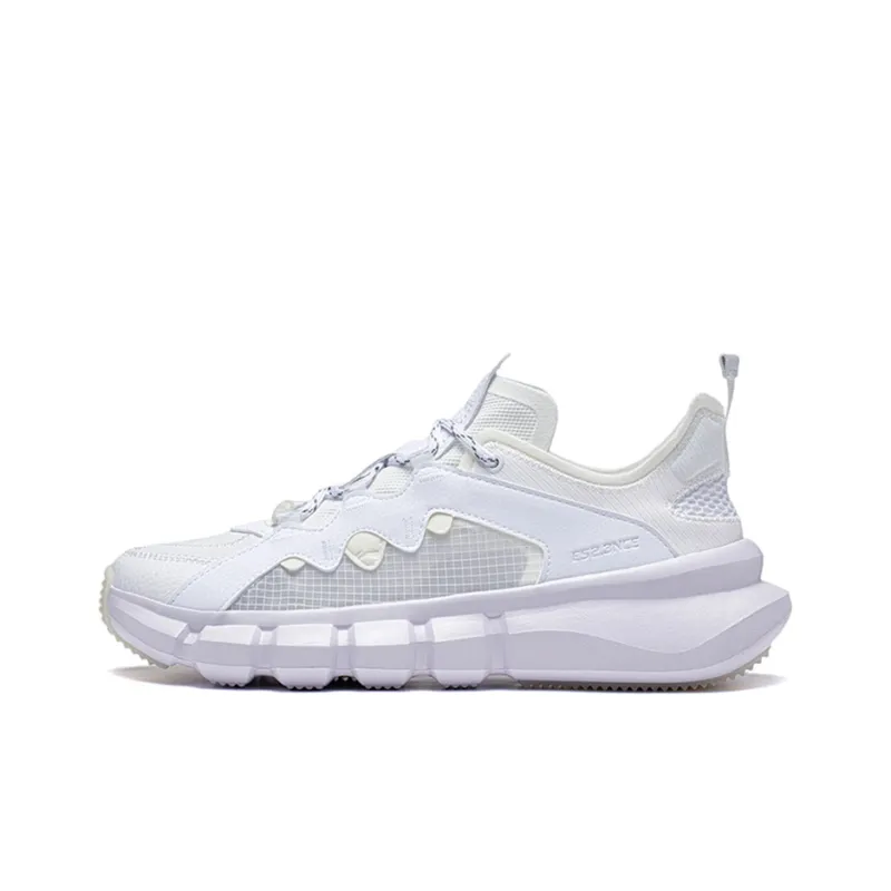 LiNing Essence Essence Anti Slip Wear Resistant Low Top Vintage Basketball Shoes Men's Standard White-0