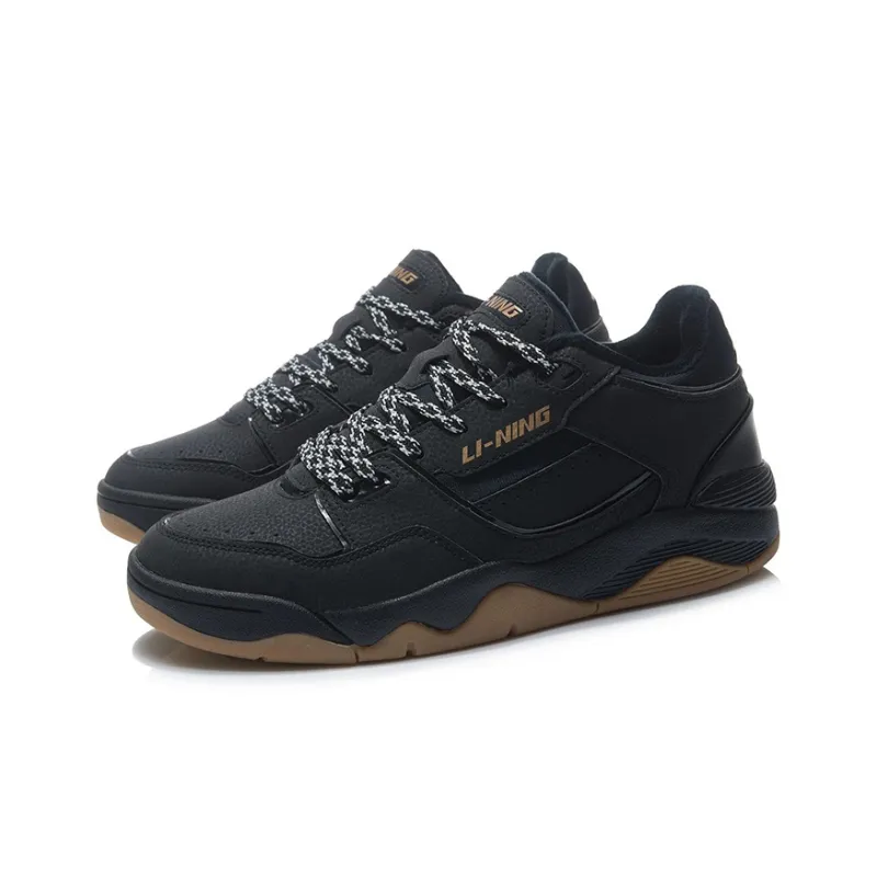 LiNing Retro 80s Cushioning, Slip Resistant, And Abrasion Resistant Low Top Vintage Basketball Shoes Men's Black Brown-2