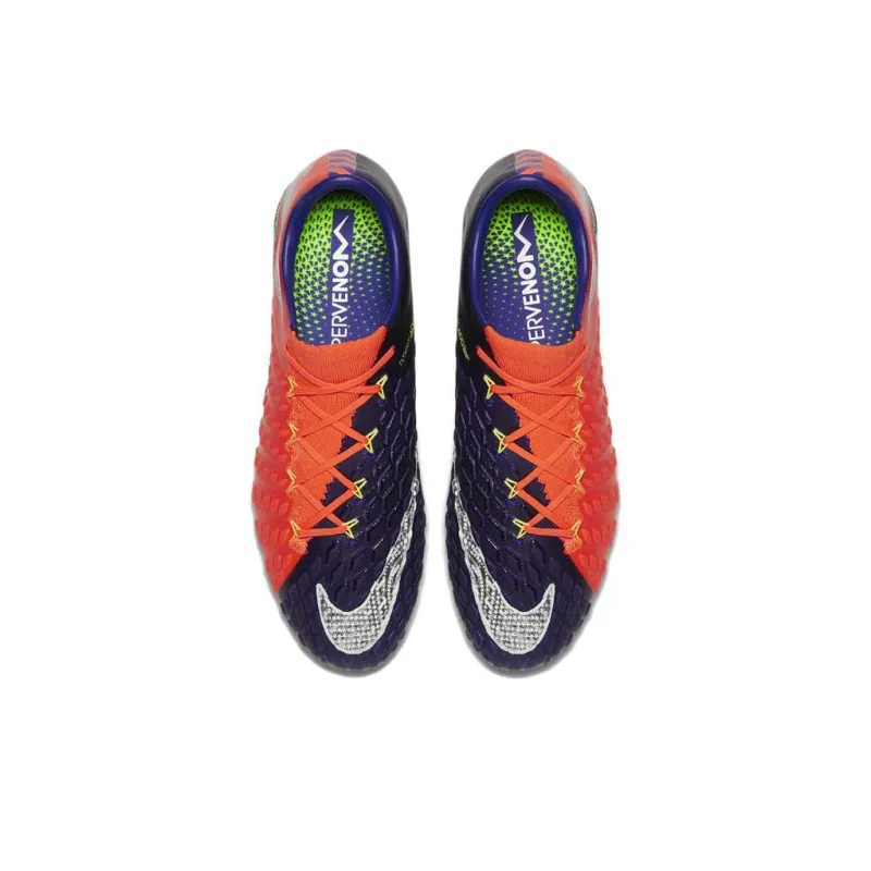 Nike Hypervenom Phantom 3 Soccer Shoes Men Low-Top Orange/Navy Blue/Gray-3